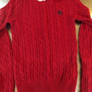 Abercrombie and Fitch red Cableknit sweater size M